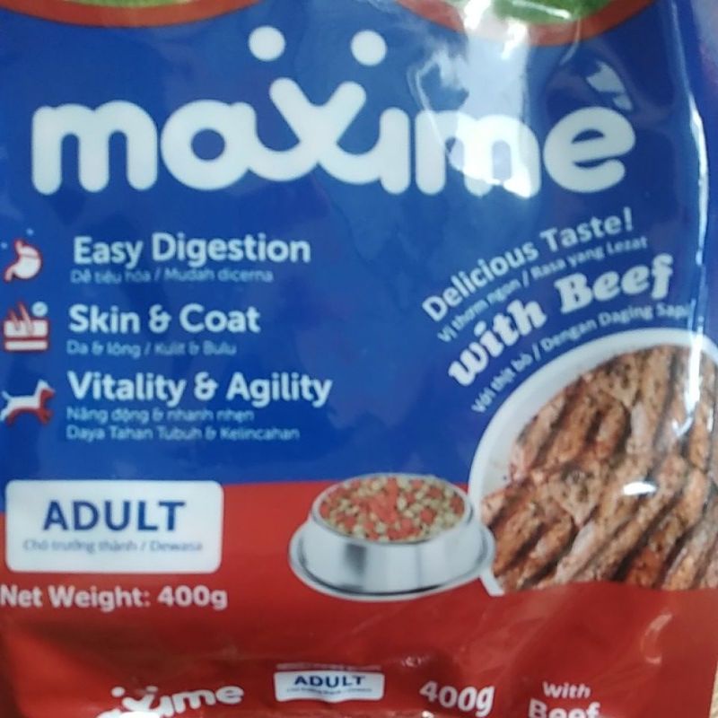 Thức ăn cho chó cảnh Maxime vị thịt bò tươi gói 400g - American Fish Food