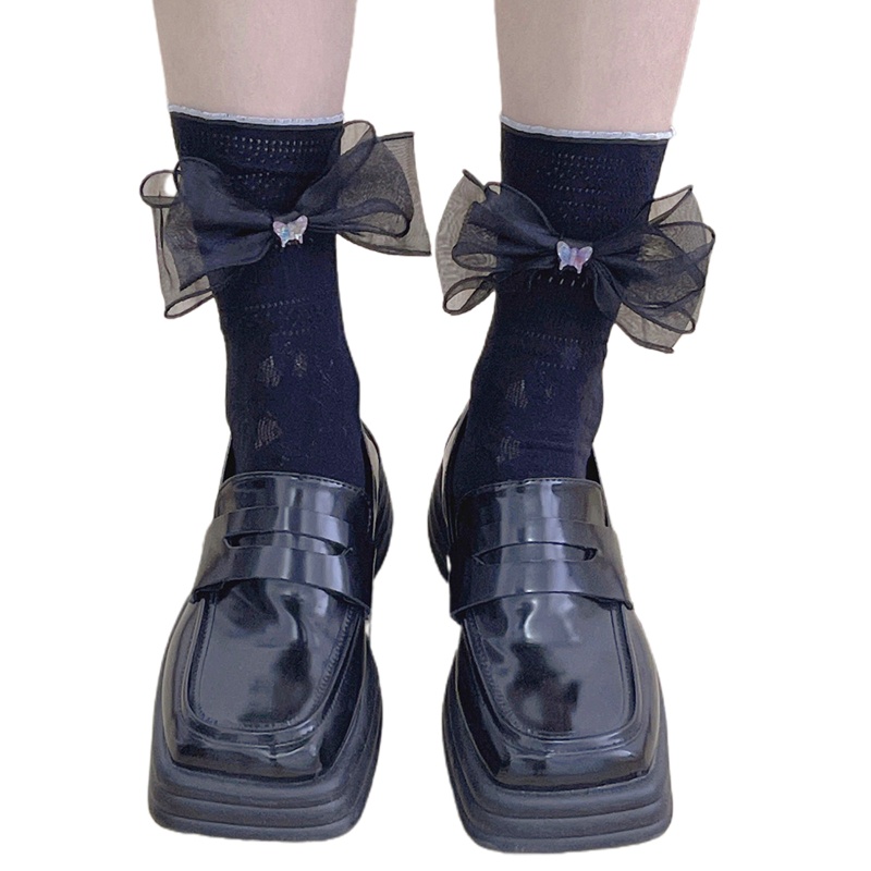 Xixi Vớ Cổ Vừa Thiết Kế Rỗng Phong Cách Lolita Calcetines