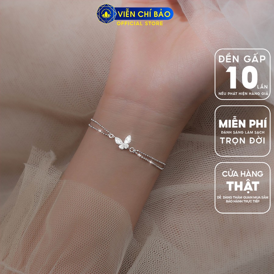 Lắc tay bạc nữ Cánh bướm Butterfly chất liệu bạc 925 thời trang phụ kiện trang sức nữ Viễn Chí Bảo L400674