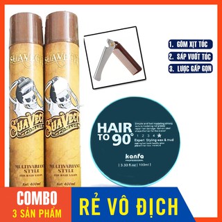 [COMBO] Sáp Vuốt Tóc Kanfa & Gôm Xịt Tóc Suavecito - Tặng Lược gấp gọn