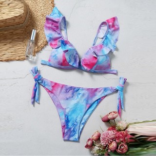 Bộ bikini mảnh cột dây cổ yếm quyến rũ cho nữ