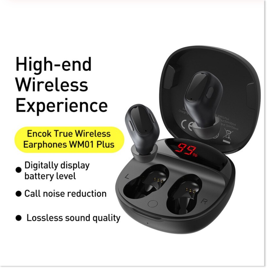 Tai Nghe Nhét Tai Không Dây Bluetooth 5.0 Stereo Mini (Baseus Enock True Wireless Earphones Wm01 Plus) - TopLink