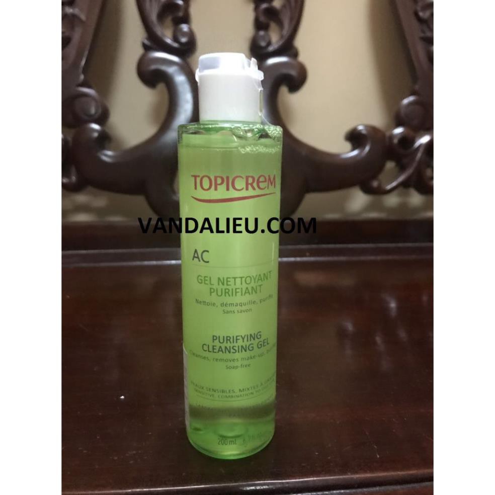 TOPICREM-AC PURIFYING CLEANSING GEL 200ML. GEL RỬA MẶT CHO DA NHỜN MỤN.