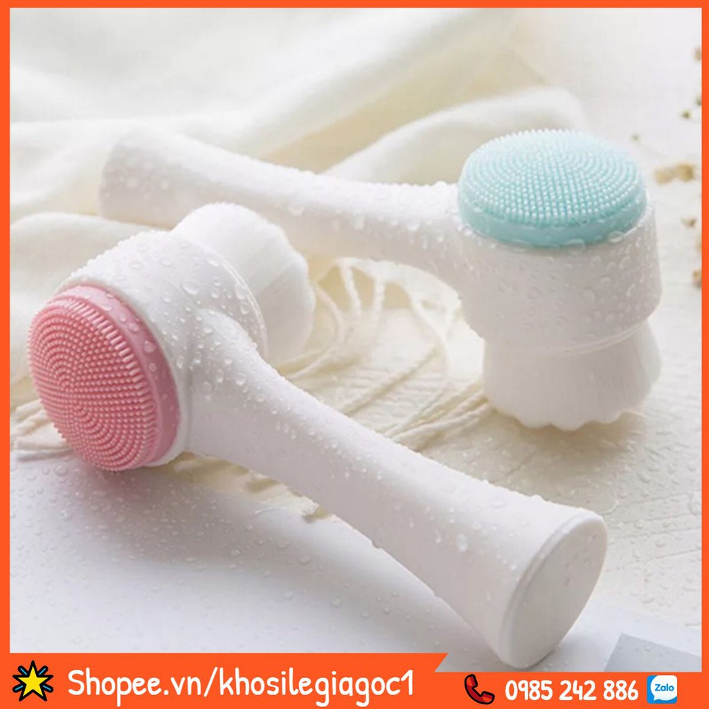 Cọ Rửa Mặt Massage 2 Đầu Silicon Siêu Mềm