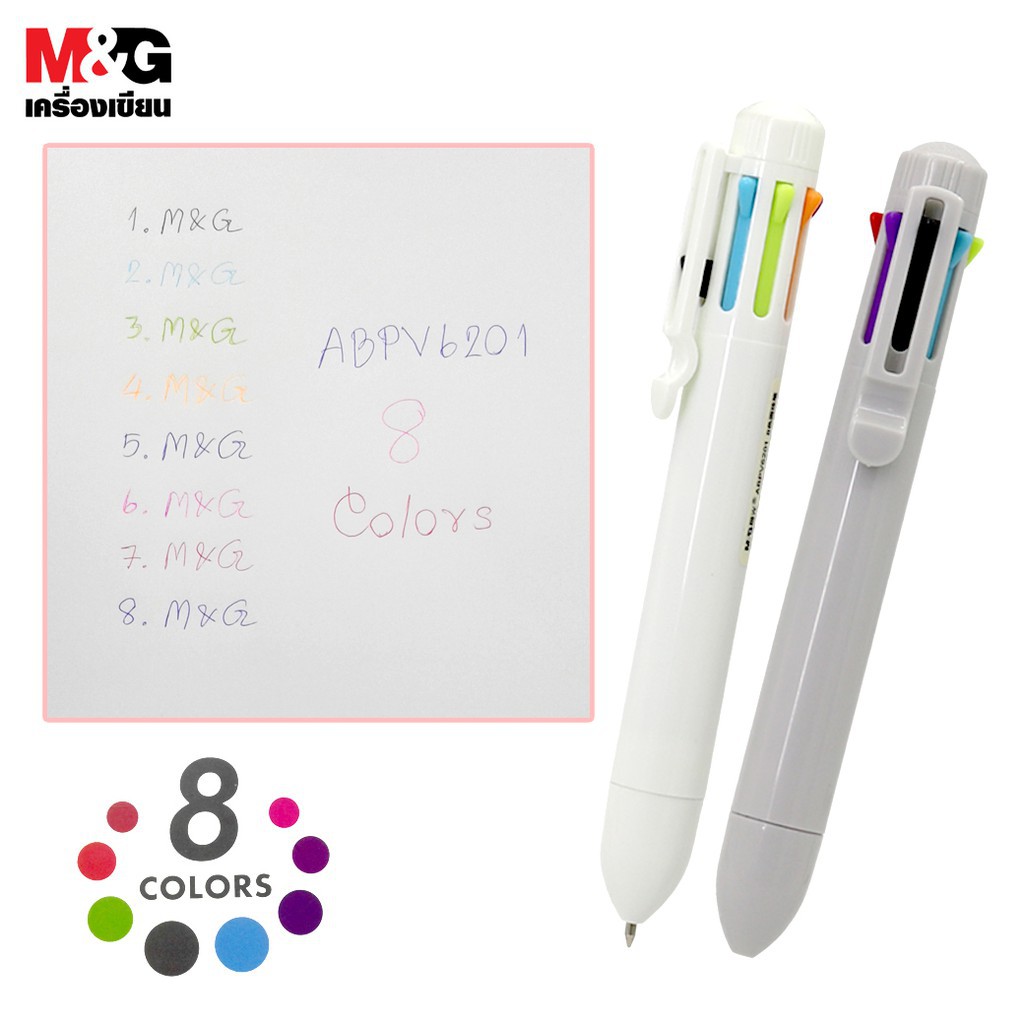 Bút bi 8 màu M&amp;G ABPV6201