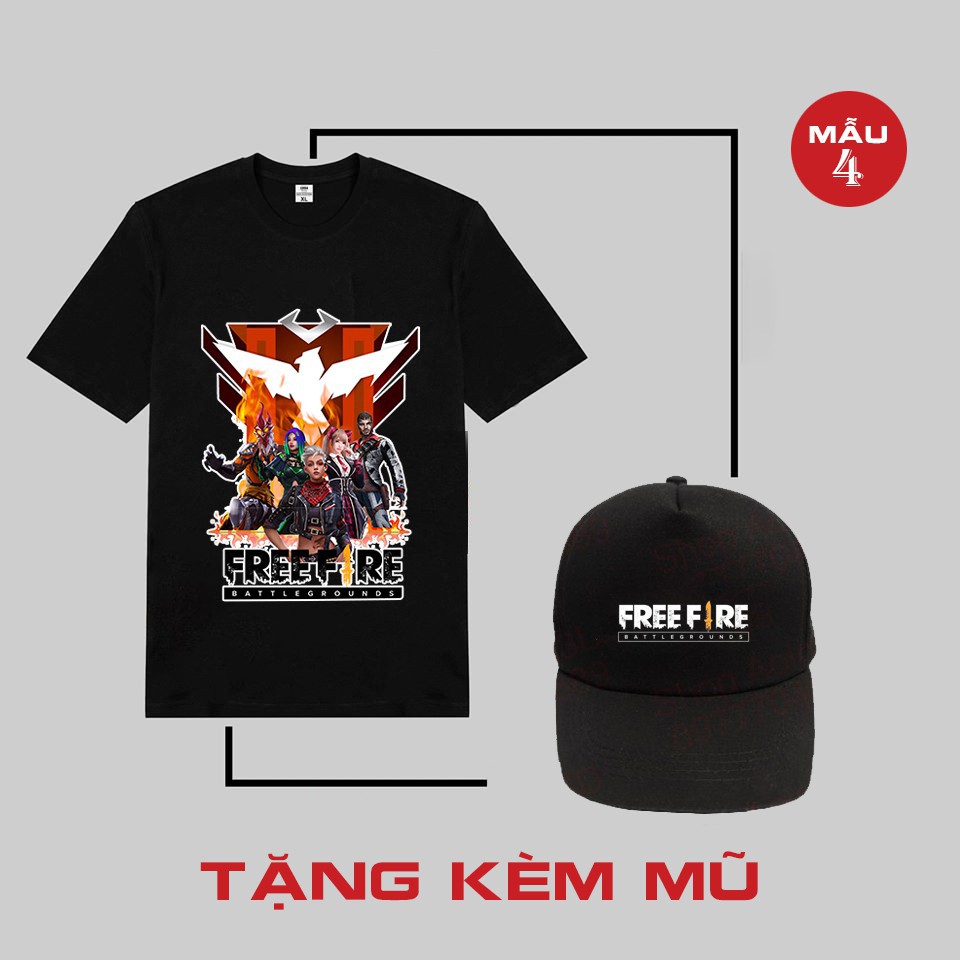 HOT nhất⚡️TẶNG KÈM MŨ FF 🎁 ⚡Áo thun game in hình Free Fire cực chất ❤