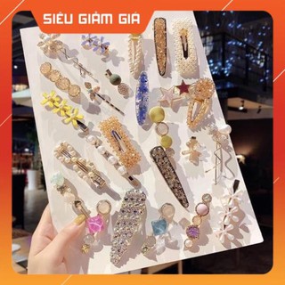 Set 25 kẹp tóc đính đá nhiều hình