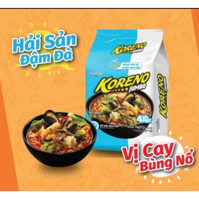  Mì cay Jumbo Koreno vị hải sản 10 gói * 100g