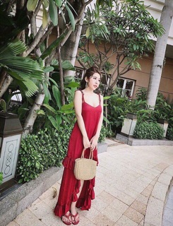 Đầm 2 Dây Maxi Bèo