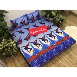Bộ ga gối 1m2x1m9 poly cotton,mẫu mới hot kute,mẫu người nhện