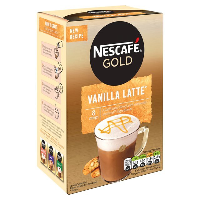 Cà phê hòa tan Nescafe Gold Vanilla Latte 8x18.5g