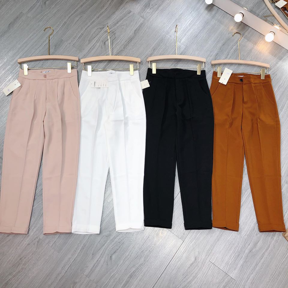 Quần vải baggy 4 màu 9061 (ảnh, video thật)