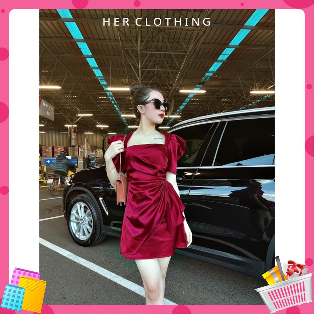 Đầm dự tiệc vải Lụa xịn siêu hot form chuẩn tôn dáng thiết kế 2 lớp có lót toàn thân | BigBuy360 - bigbuy360.vn