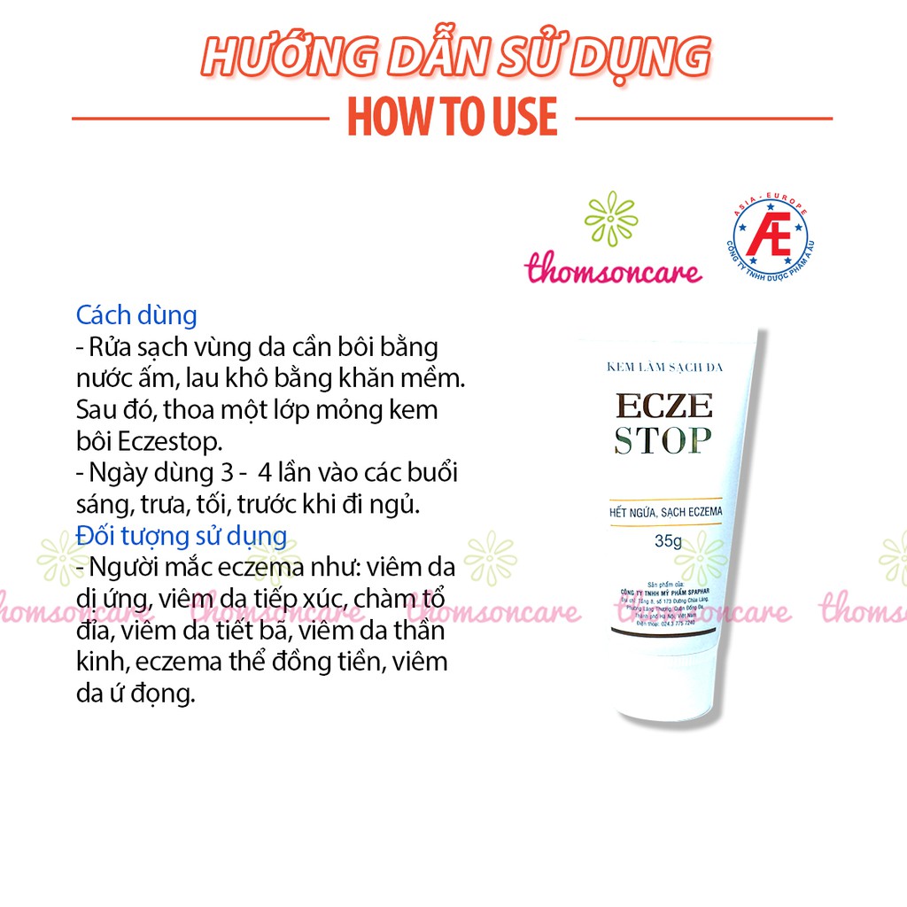 Ecze stop - chăm sóc da - giúp hết ngứa, sạch da - EczeStop Tuýp 35g