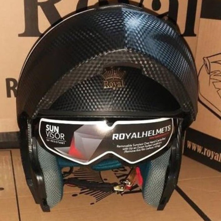MŨ bảo hiểm Royal M179 đen nhám Vân Cacbon