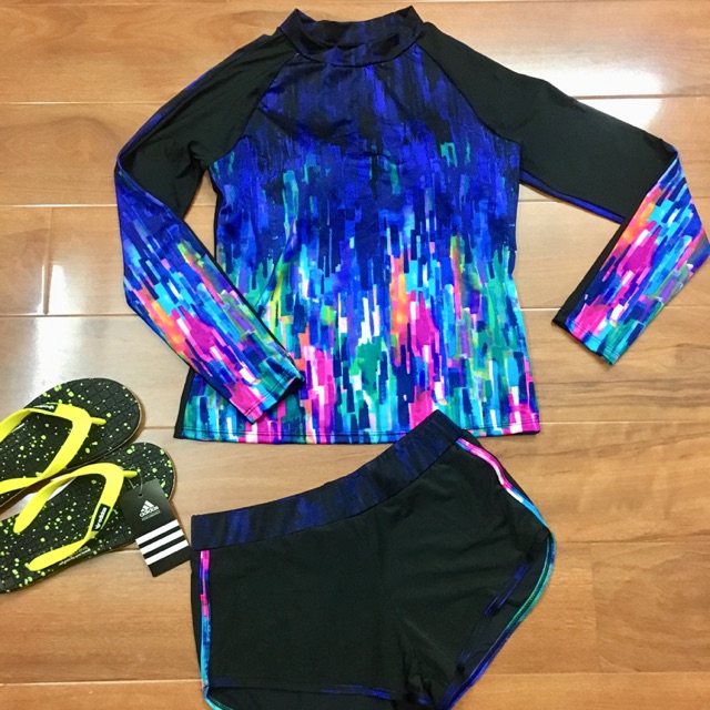 Set bơi dài tay phối hoa kèm mút ngực (Có hình thật) | BigBuy360 - bigbuy360.vn