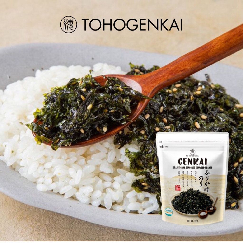 GENKAI Rong Biển Trộn Cơm Truyền thống 40g ,  Rong Biển Cuộn Cơm 10 lá 22g