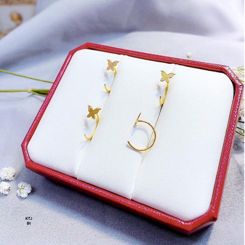 Bông Tai Vàng Nữ Dáng Móc C Kẹp Vành Nhiều Mẫu Mã Mới Không Gây Đau Tai, Phong Cách Hot Hit -Trang sức Vàng Bạc Hoà Thảo