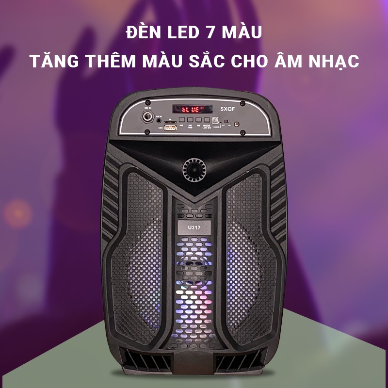 [TẶNG KÈM MIC KARAOKE] Loa bluetooth karaoke Cát Thái U317 âm thanh HIFI,công nghệ TWS kết nối 2 loa cùng lúc