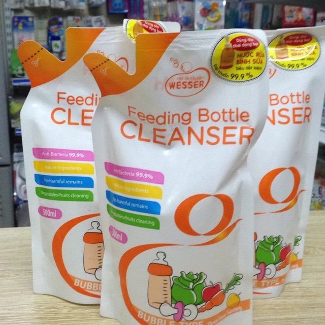 NƯỚC RỬA BÌNH SỮA WESSER (GÓI 500ML)