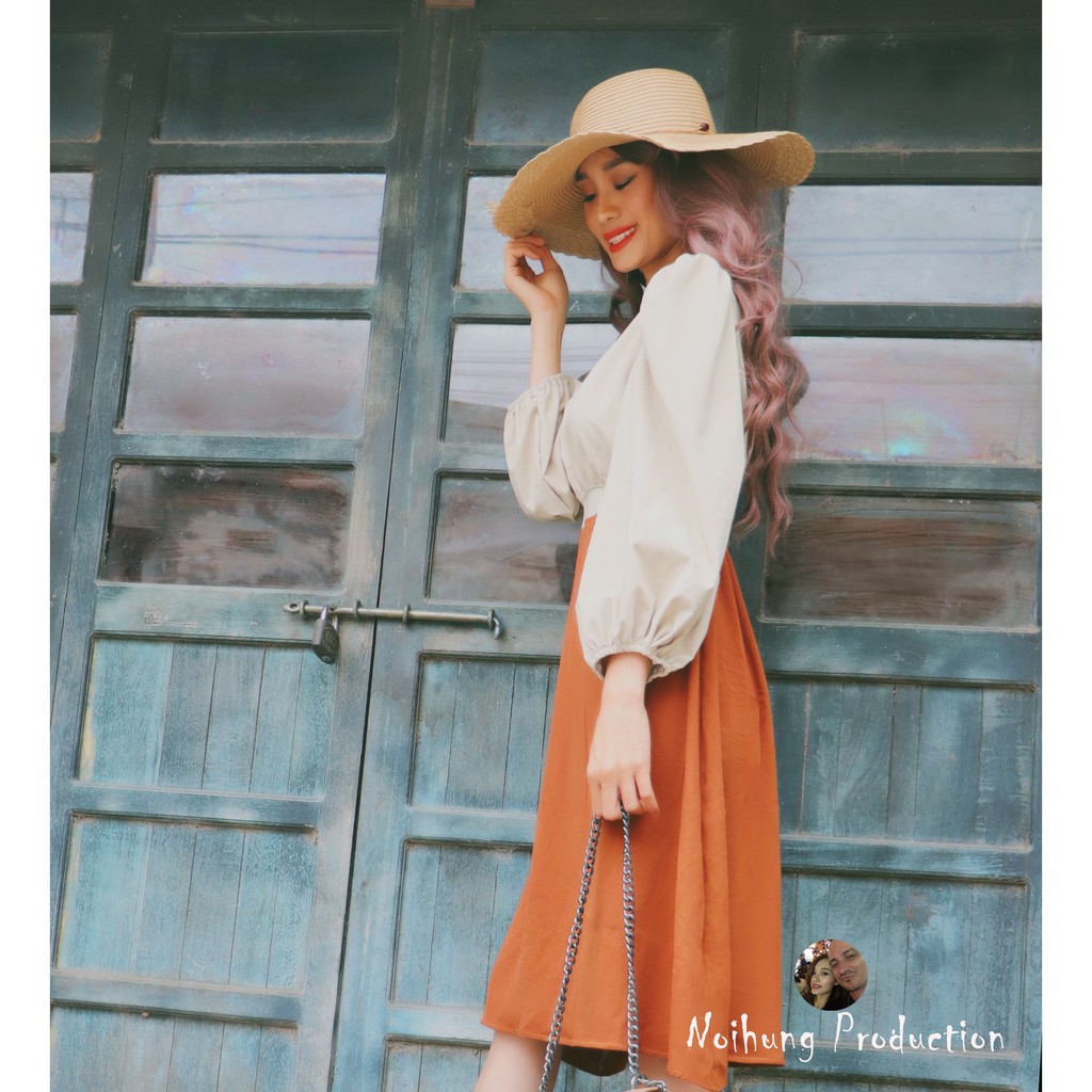 Đầm váy vintage ulzzang công chúa tiểu thư bánh bèo Bohemian boho dáng xòe dài quá gối công sở đi biển đẹp rẻ bigsize