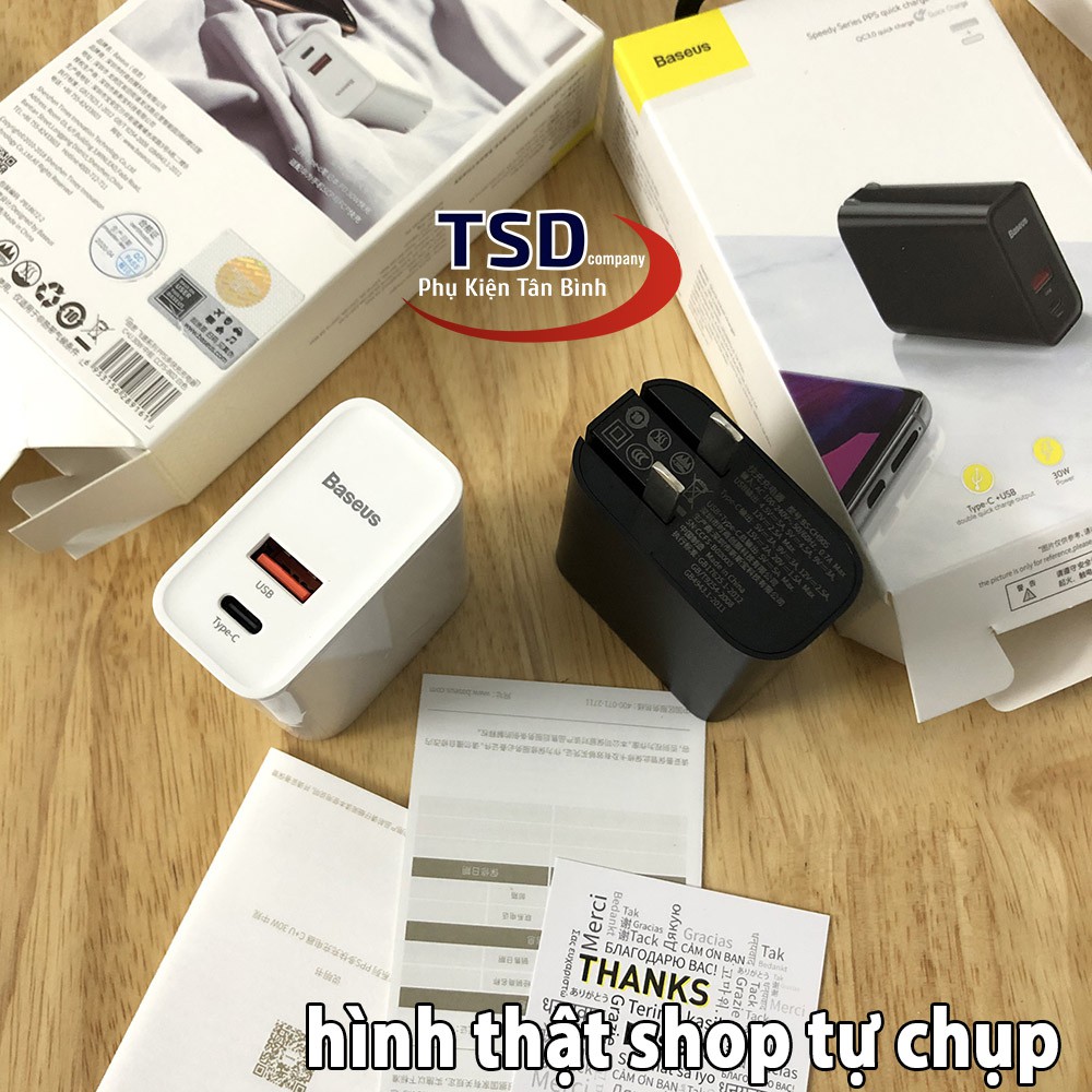 Củ Sạc Nhanh Baseus Speed Dual 2 Cổng QC3.0 30W CH905 Chính Hãng