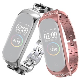 �Mr.Monster�Stainless Steel Bracelet Diamond Smart Watch Band Strap For Xiaomi Mi Band 4