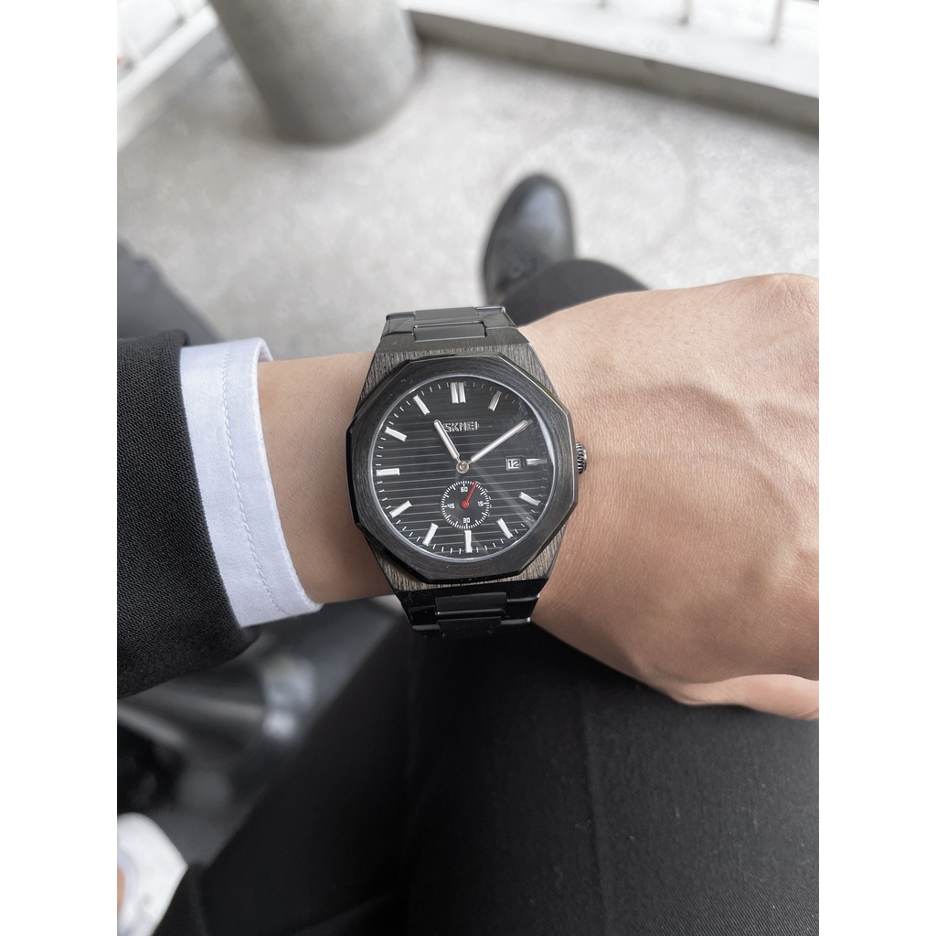 Đồng hồ nam cao cấp dây thép Chính hãng skmei doanh nhân công sở đi kèm với đầy đủ phụ kiện + Bảo hành chính hãng