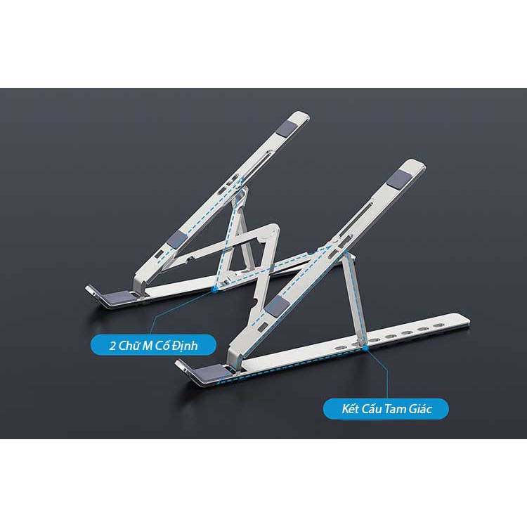 Giá đỡ laptop stand nhôm hỗ trợ tản nhiệt có thể gấp gọn chỉnh độ cao để laptop ipad macbook surface N3 D103 VinBuy