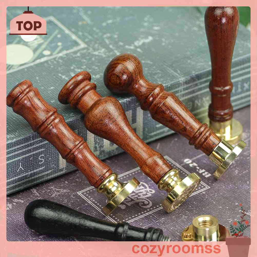 Con Dấu Tay Cầm Gỗ Khắc Hình Hoa Hồng Kiểu Cổ Điển