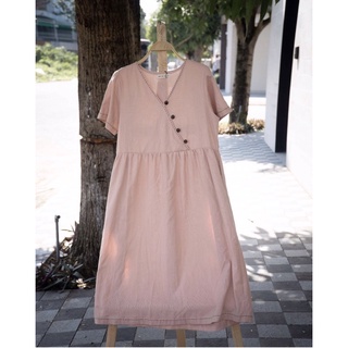 Đầm tay ngắn babydoll Linen- Nhà Của Moon