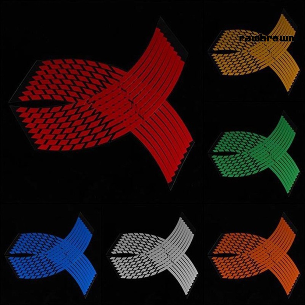 Set 16 Cuộn Băng Keo Màu Phản Quang Dán Vành Bánh Xe