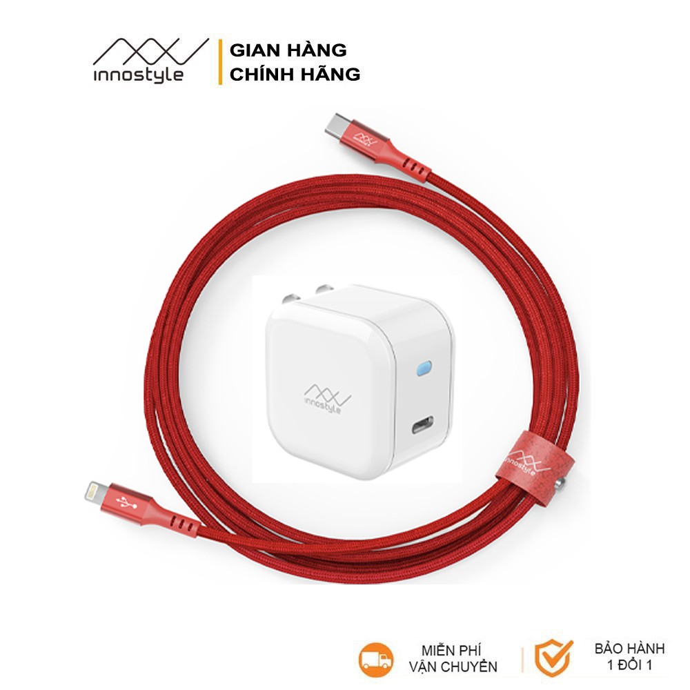 Bộ Sạc Nhanh Innostyle PD 18W (Củ Minigo PD 18W + Cáp DuraFlex MFI) - Hàng Chính Hãng