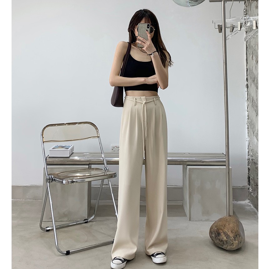 Quần Nữ Ống Rộng Công Sở Thắt Dây - Quần Tây Nữ Thanh Lịch Chất Siêu Đẹp