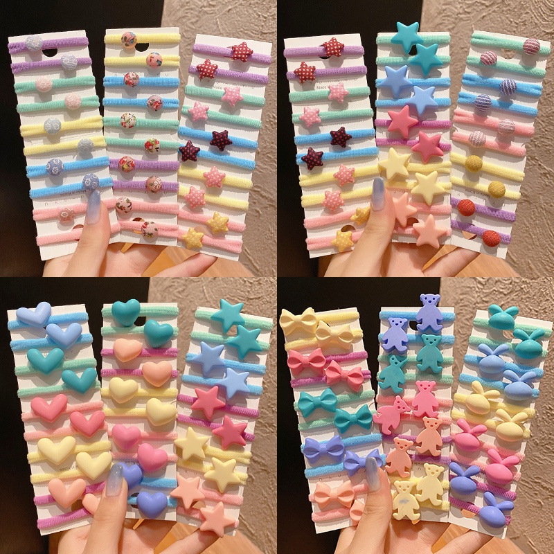 Dây Cột Tóc Cao Su Không Đau Phong Cách Hàn Quốc Dễ Thương Cho Bé Gái