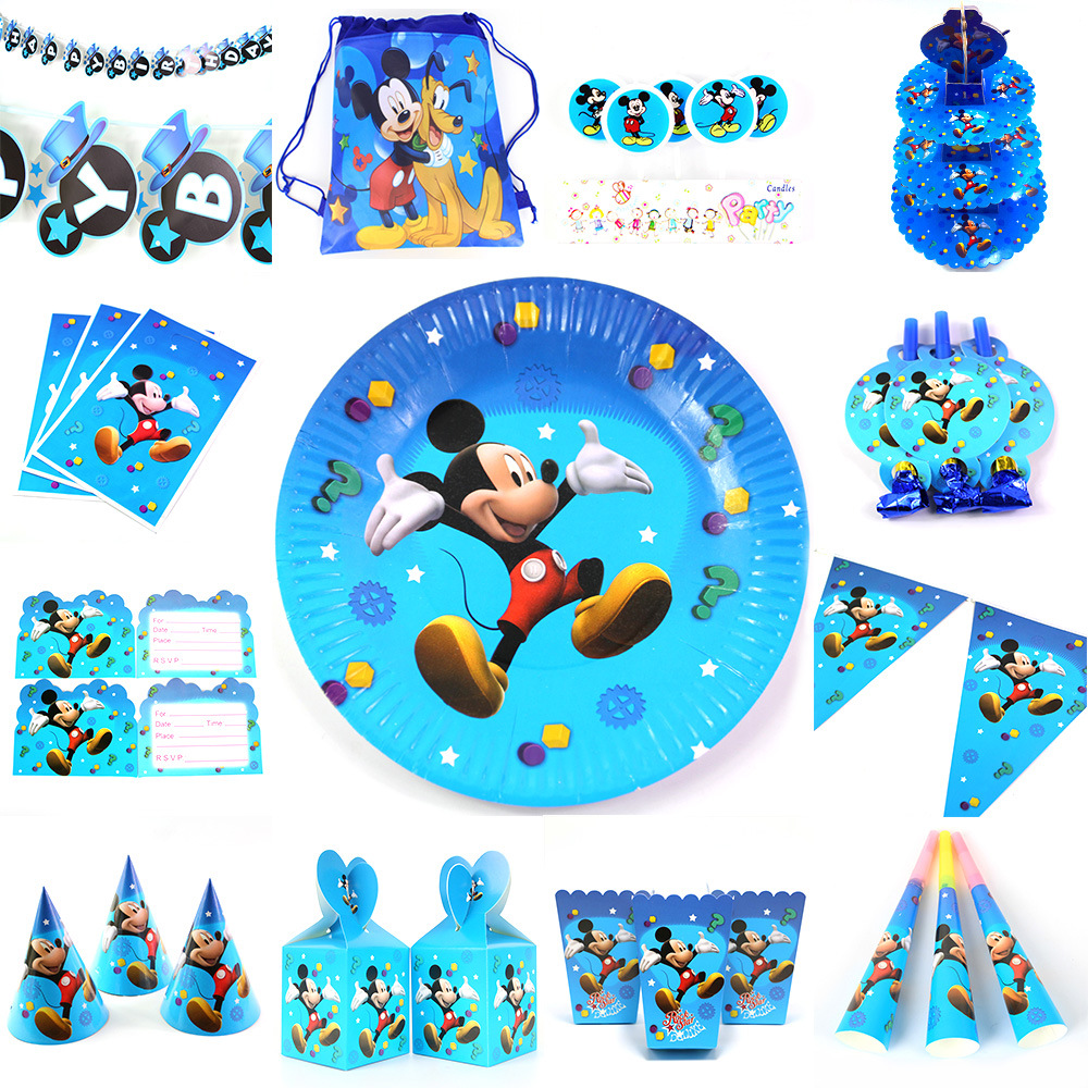 Dụng Cụ Trang Trí Tiệc Sinh Nhật Chủ Đề Mickey Cho Bé Trai