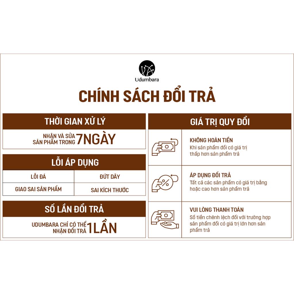 Bông tai nam nữ 4mm phong thủy tài lộc may mắn Udumbara, quà tặng sang trọng.