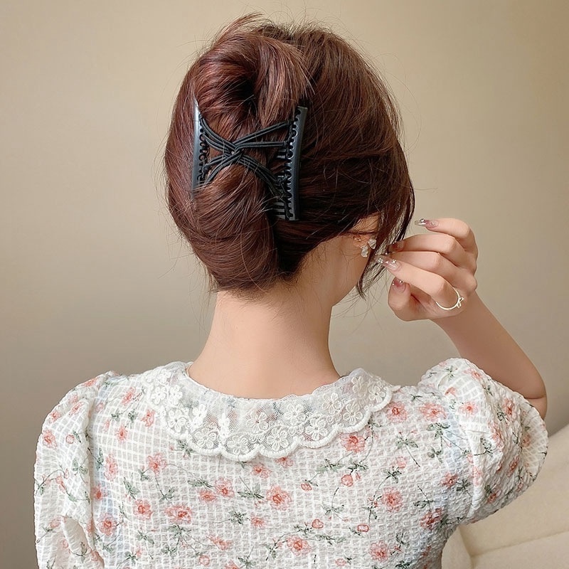 Lược Chải Tóc Hai Hàng Co Giãn Phong Cách Retro Thời Trang Cho Nữ