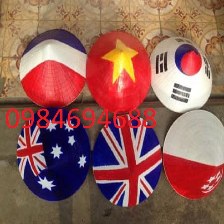 Nón lá vẽ cờ hàn quốc size 40cm