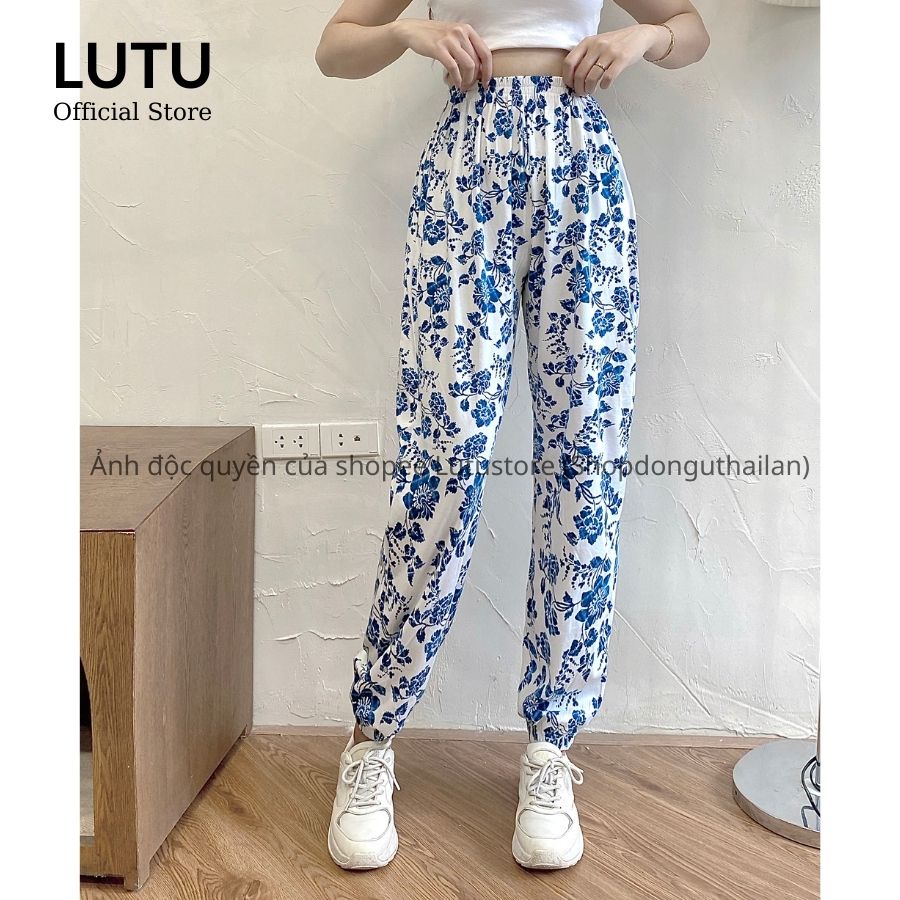 Quần alibaba dài thổ cẩm đi biển form suông chân và bo gấu nhiều họa tiết