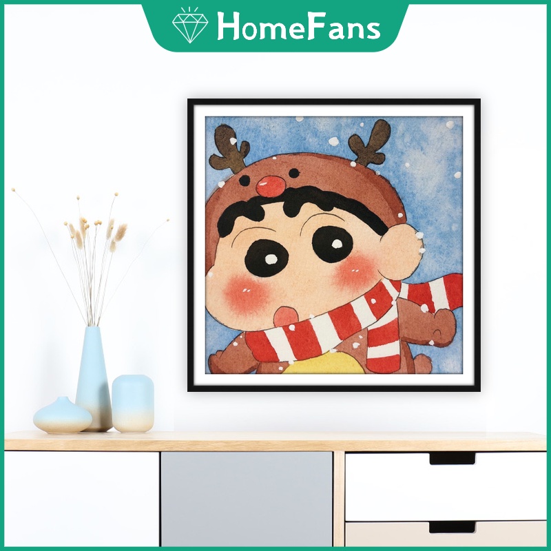 Bộ Tranh Đính Đá 5D Tự Làm Hình Shin-Chan Nhật Bản 30x30cm / 40x40cm / 50x50cm