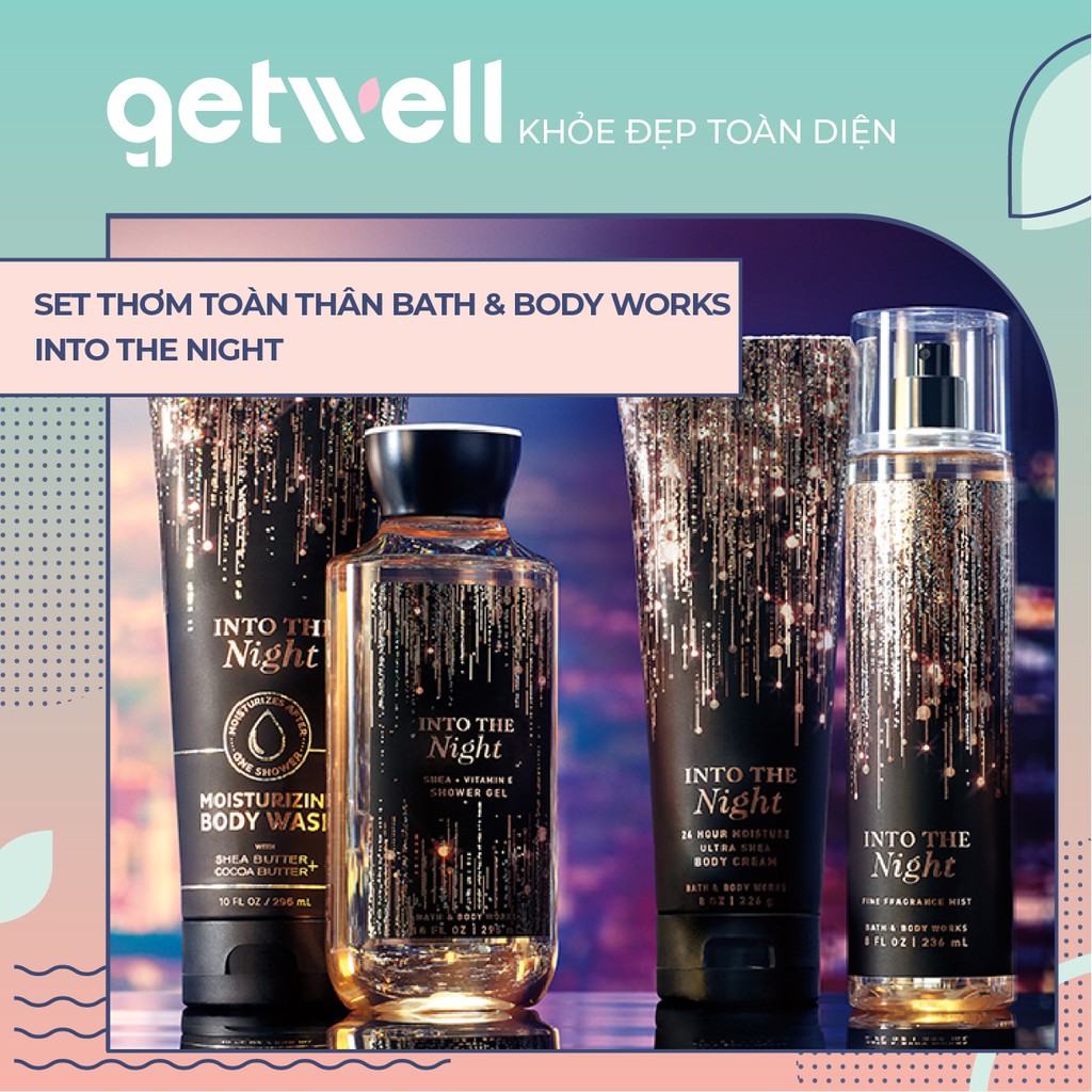 Sản Phẩm Tắm Dưỡng Xịt Thơm Toàn Thân Nến thơm phòng  Bath & Body Works - Into The Night