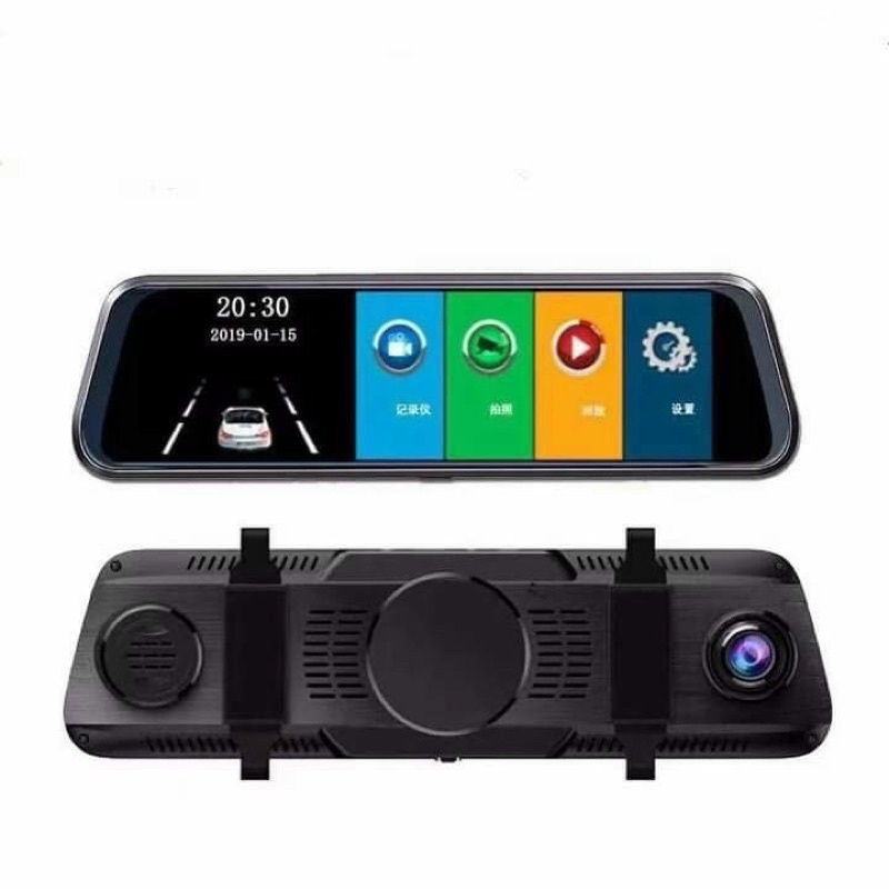 Camera hành trình kẹp gương 10inch xe tải, xe con, , ghi hình trước và sau