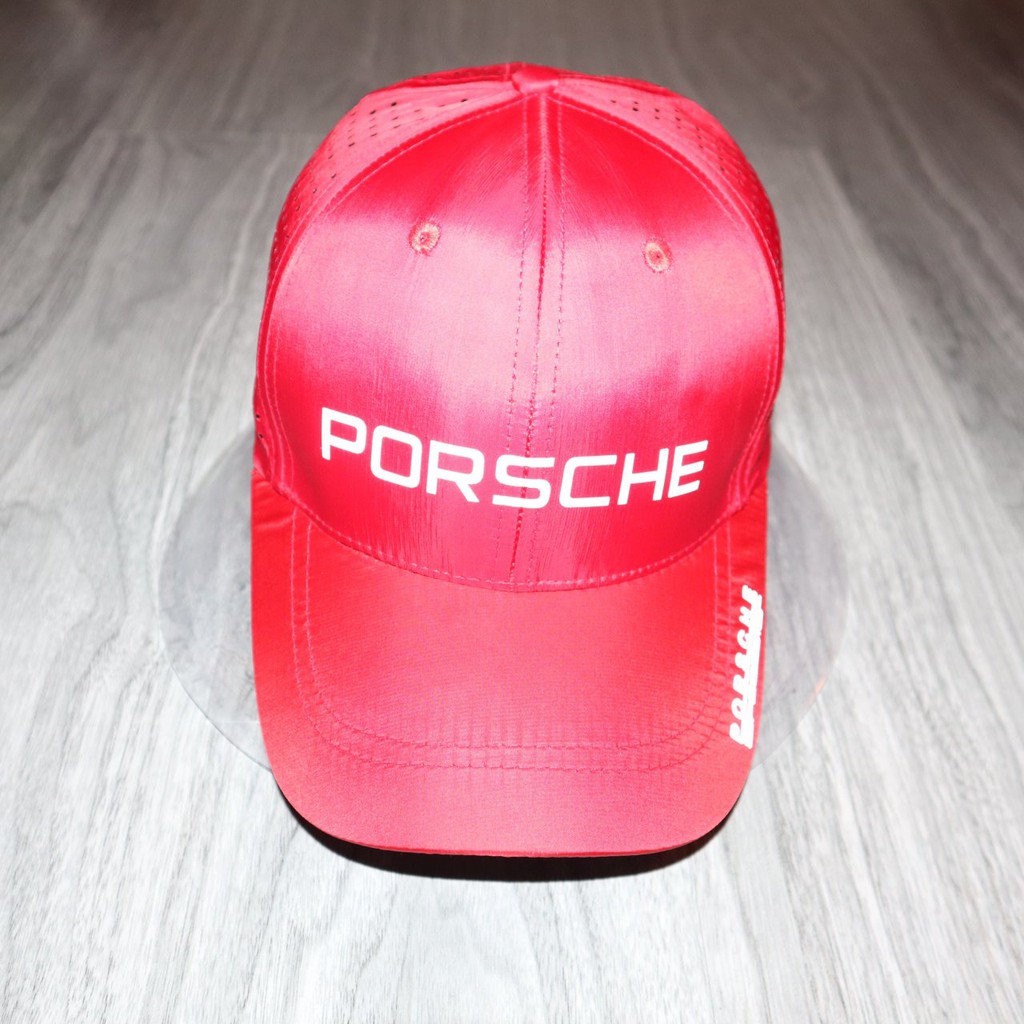 Mũ Nón Porsche ♥️FREESHIP♥️ Nón Kết Dù Lỗ Porsche Logo Nổi Thời Trang Phong Cách Nam Nữ Màu Đỏ Trắng Đen