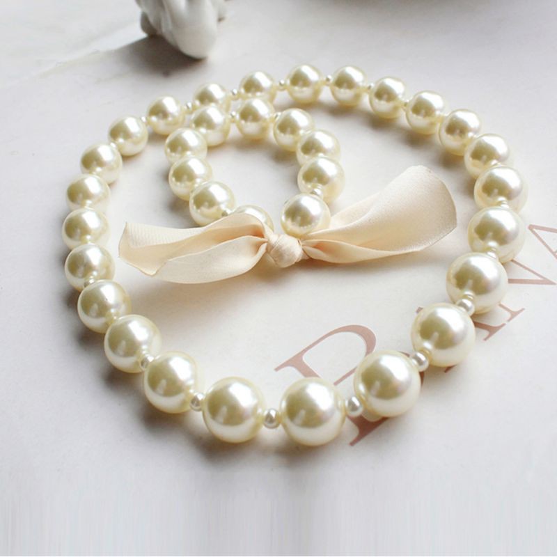 1 Set Children Accessories Girls Jewelry Artificial Pearl Necklace Bracelet Set Kids Little Girl Princess Decorations