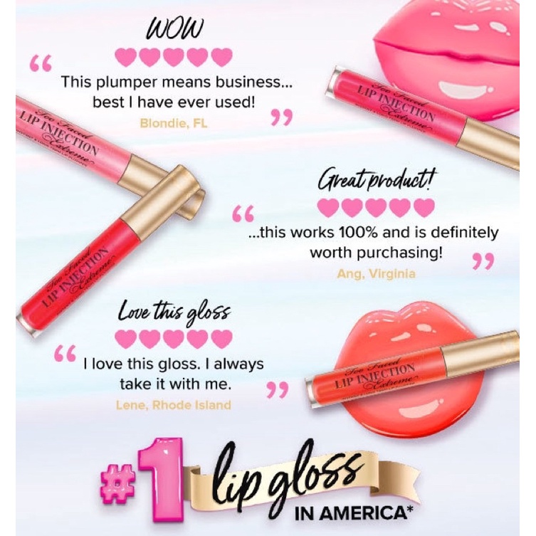 Son bóng làm căng đầy môi TOO FACED lip injection extreme lip plumper in original