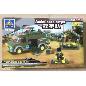 Lắp ráp xếp hình Lego Kazi 6032: doanh trại quân sự