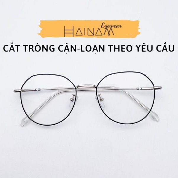 Gọng kính cận nữ, kính kim loại 5280 kiểu dáng tròn Hainam Eyewear Unisex Nam nữ