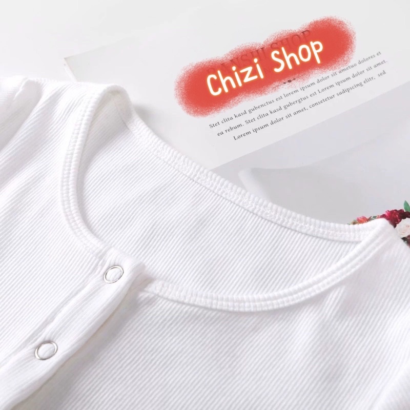 🌱ÁO CROPTOP CÚC BẤM TAY NGẮN 🌱Chizi Shop