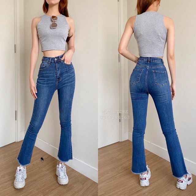 quần jeans loe 90p , quần ống pass